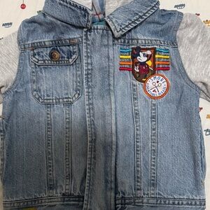 Disney Denim Jacket with Gray and Multicolor Accents